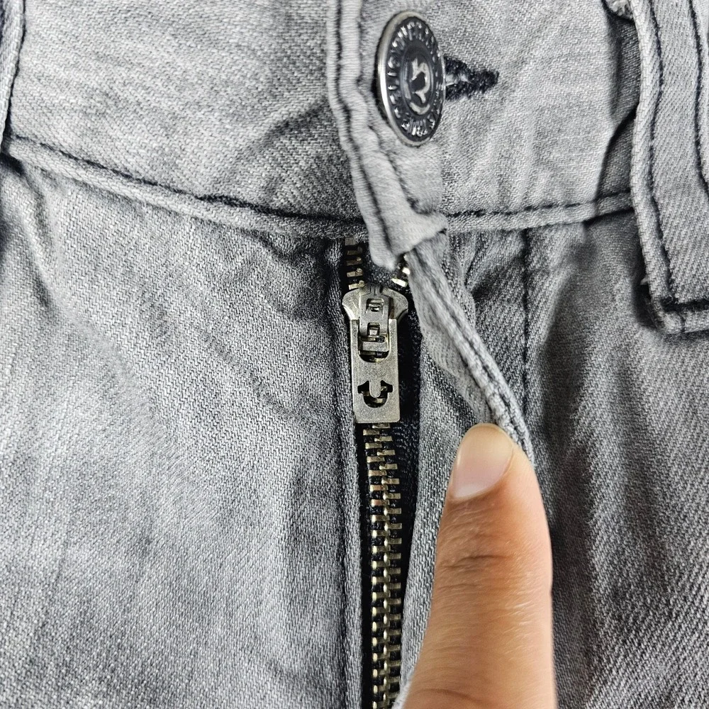VTG True Religion Ricky Jeans Mens 33 Gray Flap Pockets Made in USA Black Patch